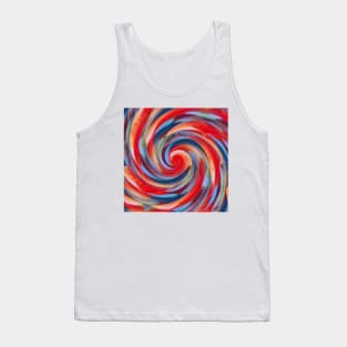 shades of blue scarlet and red spiral design Tank Top